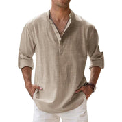 Camicia da Uomo Serafino Leggera con Collo Abbottonato per Estate - Camicie Uomo Versatili e Confortevoli 0