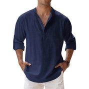 Camicia da Uomo Serafino Leggera con Collo Abbottonato per Estate - Camicie Uomo Versatili e Confortevoli 4