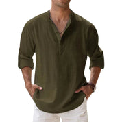 Camicia da Uomo Serafino Leggera con Collo Abbottonato per Estate - Camicie Uomo Versatili e Confortevoli 7
