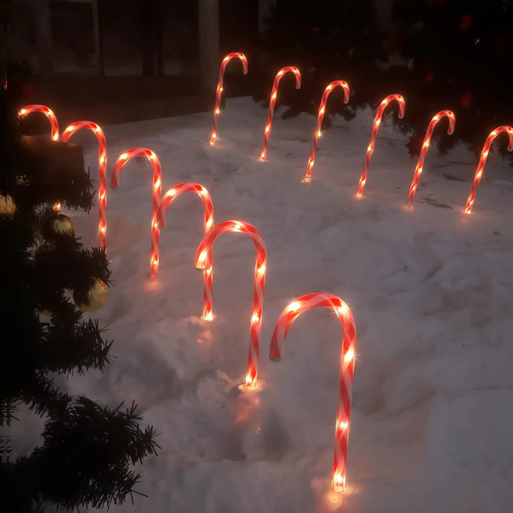CandyCaneLuxe | Luci di Natale a LED impermeabili per decorazioni da esterno 0