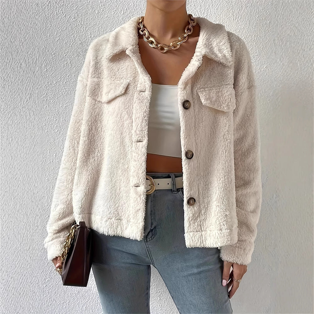 Cappotto Donna Corto Elegante Velluto Autunnale 0