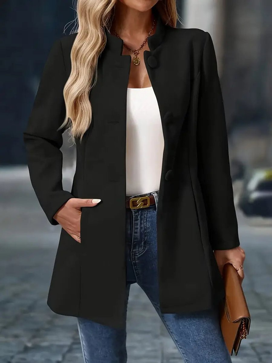 Cappotto da Donna Elegante con Colletto Rialzato e Taglio Sartoriale 2