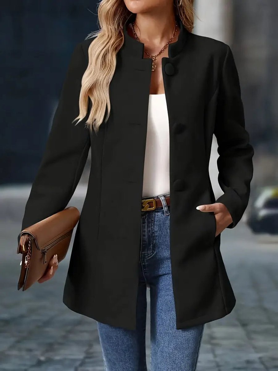 Cappotto da Donna Elegante con Colletto Rialzato e Taglio Sartoriale 6