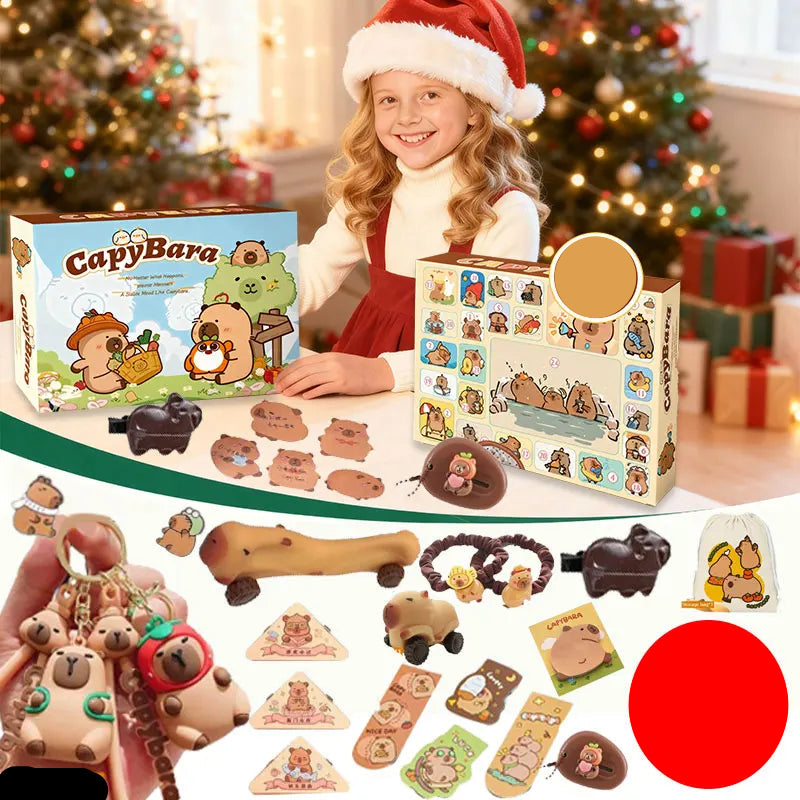 CapybaraJoy | Delizioso calendario dell'avvento per bambini con adorabili sorprese quotidiane a tema capibara 0