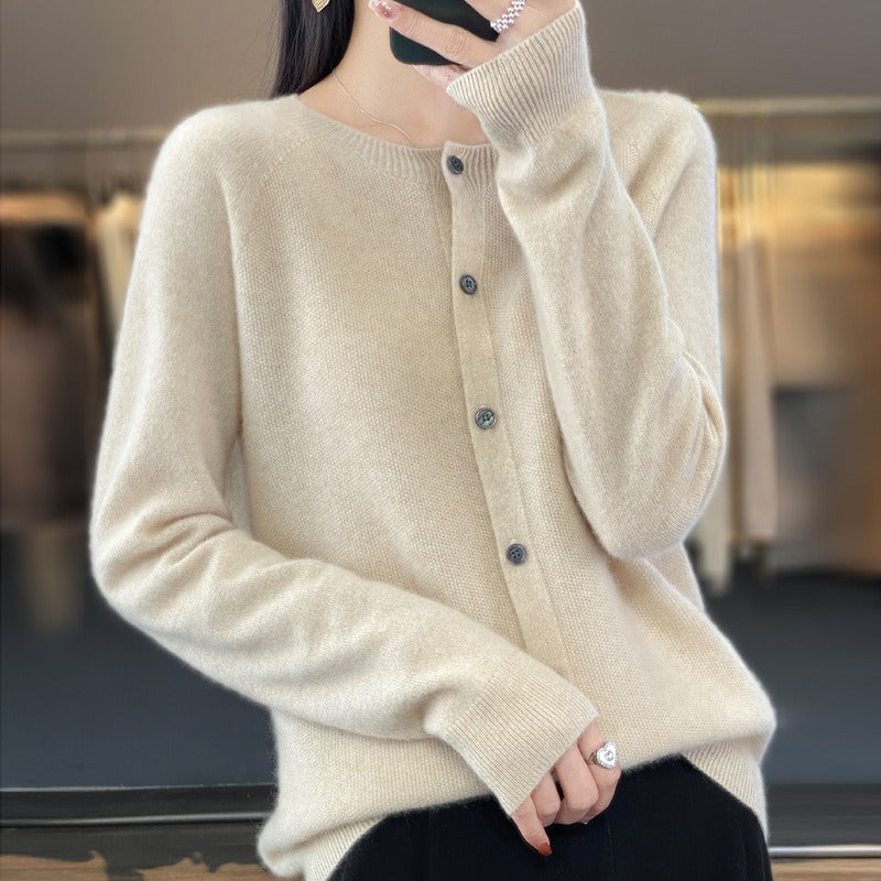 Cardigan Donna Elegante O-Hals in Morbido Tessuto – Versatile e Confortevole per Ogni Stagione 14