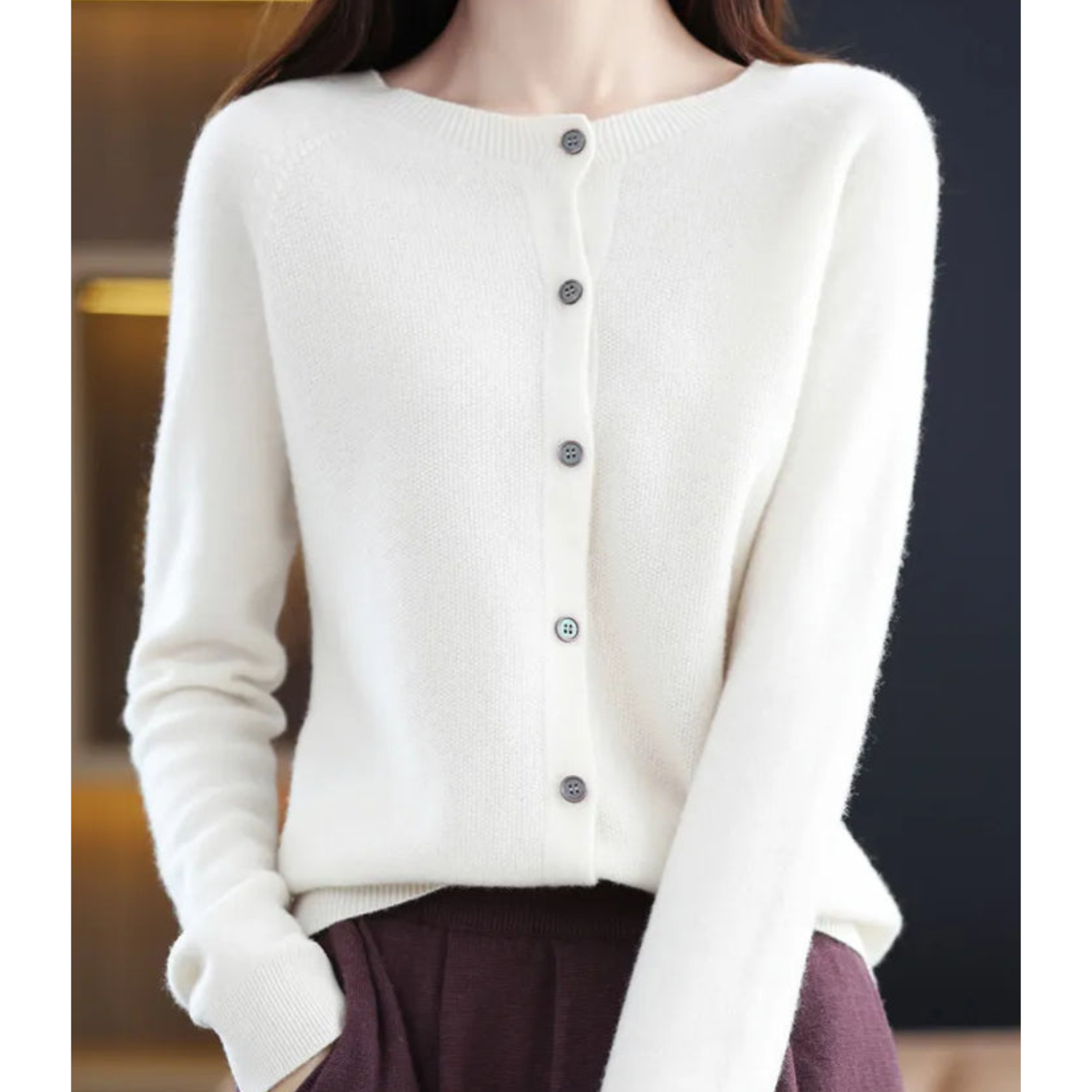 Cardigan Donna Elegante O-Hals in Morbido Tessuto – Versatile e Confortevole per Ogni Stagione 3