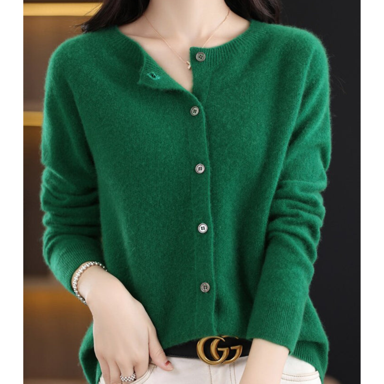 Cardigan Donna Elegante O-Hals in Morbido Tessuto – Versatile e Confortevole per Ogni Stagione 4