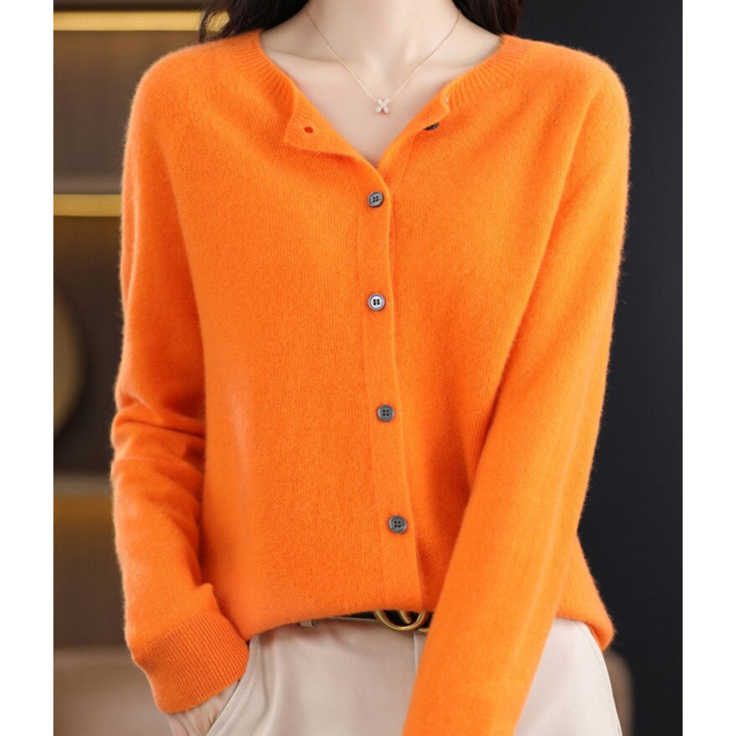 Cardigan Donna Elegante O-Hals in Morbido Tessuto – Versatile e Confortevole per Ogni Stagione 8
