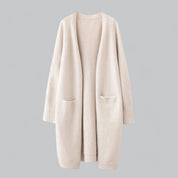 Cardigan Lungo Donna Elegante Oversize Maglia Morbida Per Outfit Casual E Raffinati 0