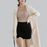 Cardigan Lungo Donna Elegante Oversize Maglia Morbida Per Outfit Casual E Raffinati 1