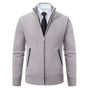 Cardigan lavorato a maglia da uomo - Misto lana - Collo alto con cerniera - Vestibilità su misura - Polsini a coste 4