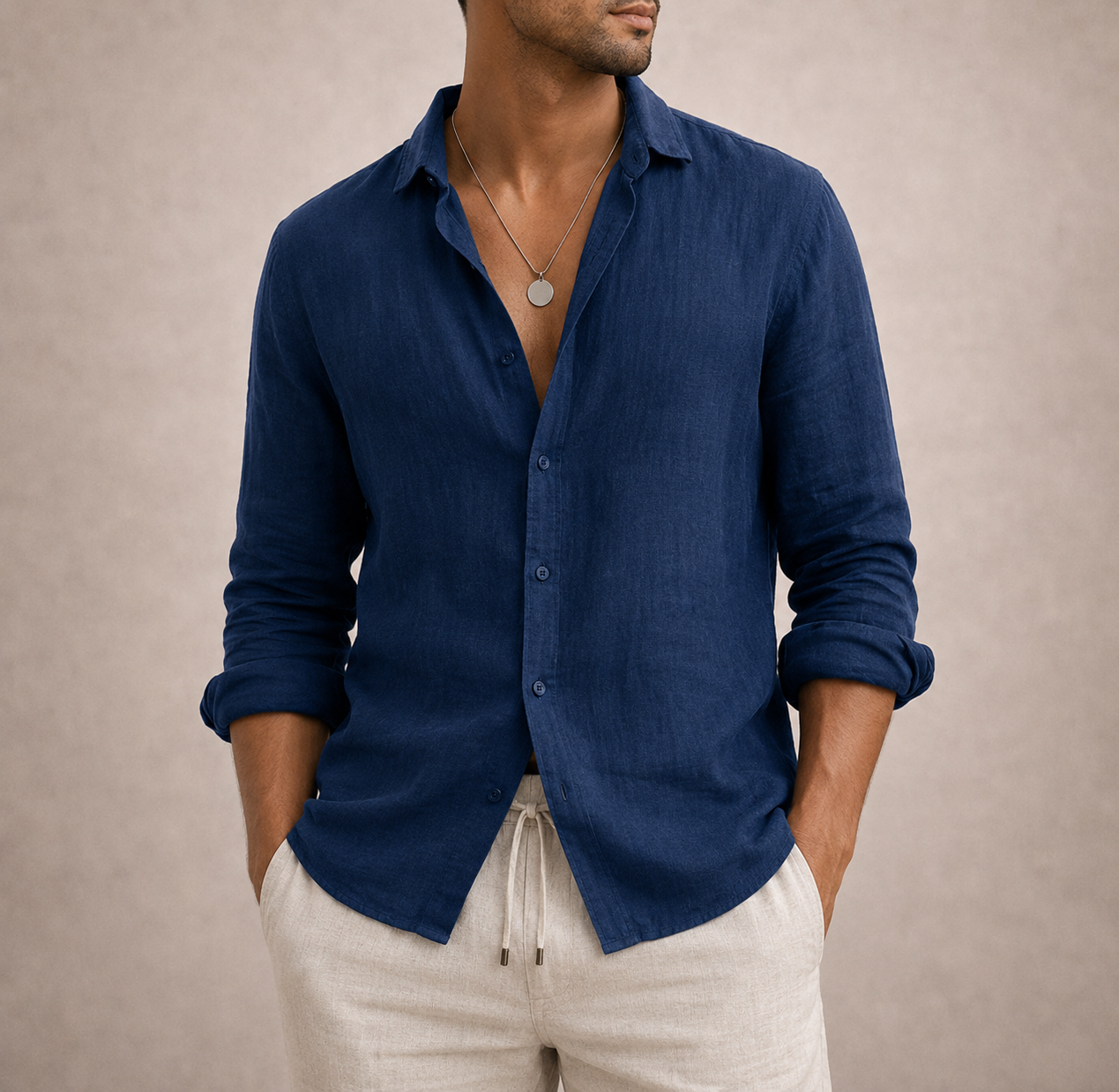 Camicia Uomo Elegante Casual con Colletto Aperto - Stile Versatile e Comfort Incredibile