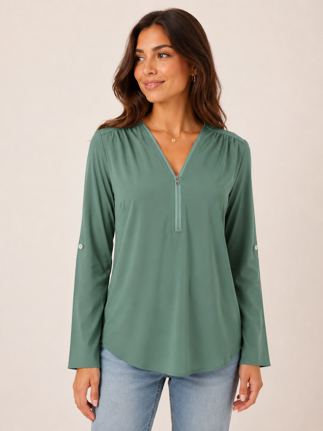 Sofia | elegante Sommerbluse mit V-Ausschnitt