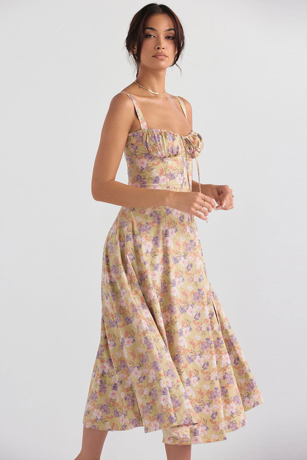 Chic EILISH Midi Bustier Corset Sun Dress - Lizabella Fashion -  -  - Chic EILISH Midi Bustier Corset Sun Dress - Lizabella Fashion - #tag1# - #tag2#