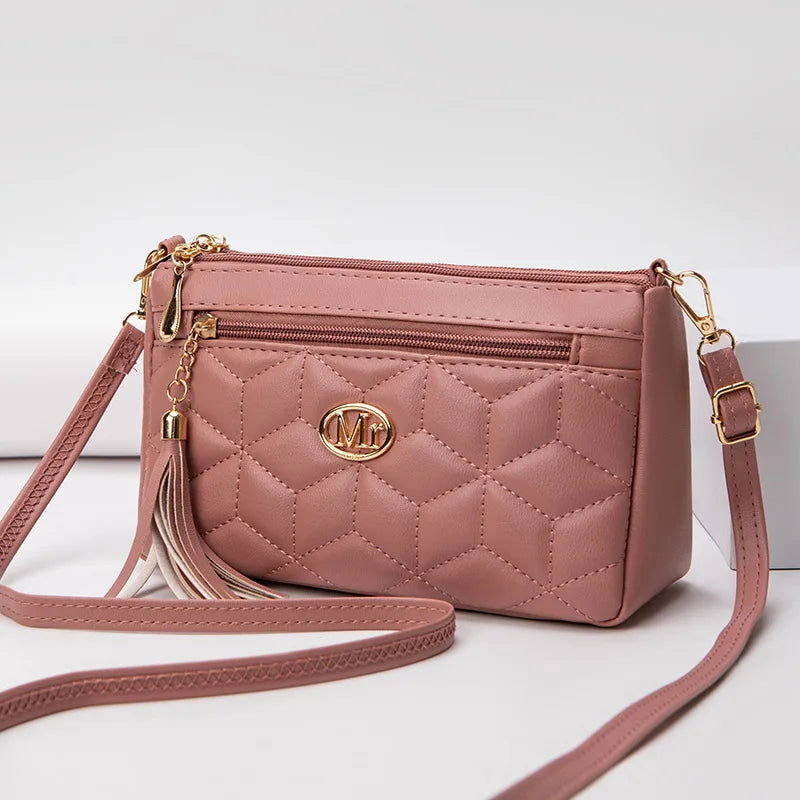 Chic Viola Double Zipper Crossbody Bag for Effortless Style - Lizabella Fashion -  -  - Chic Viola Double Zipper Crossbody Bag for Effortless Style - Lizabella Fashion - #tag1# - #tag2#