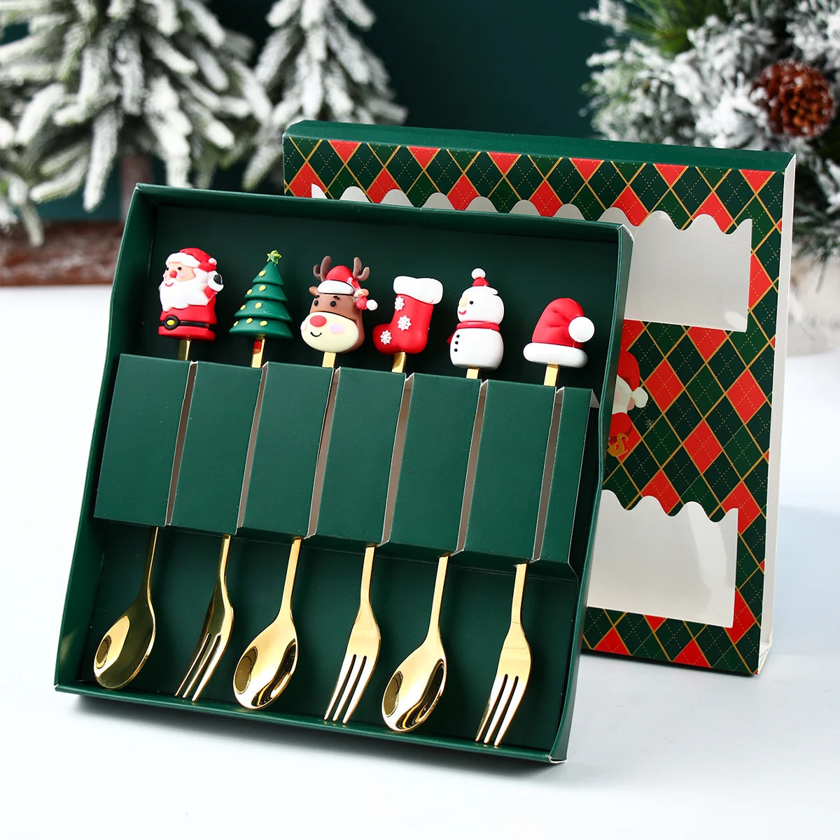 Classici festivi | Set di posate natalizie di alta qualità per i pranzi delle feste 0