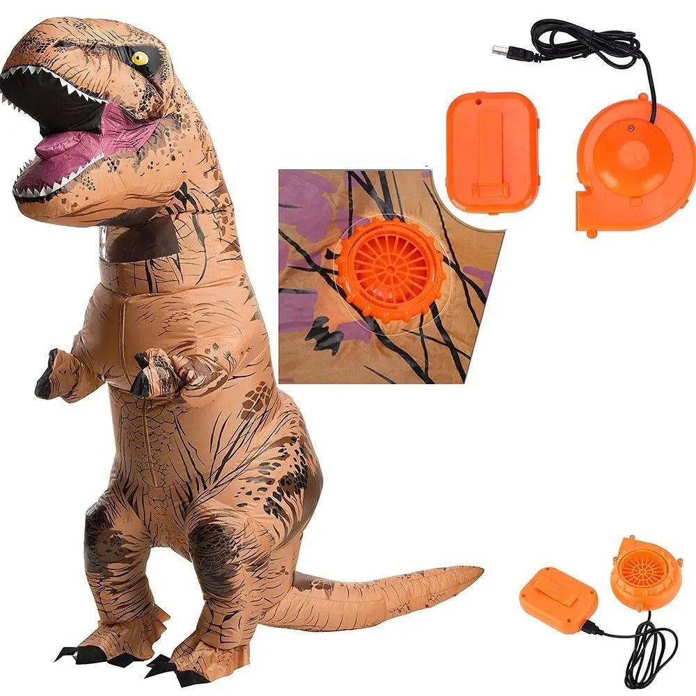 Costume da dinosauro gonfiabile per adulti unico nel suo genere - Costume da T-REX definitivo per feste 0