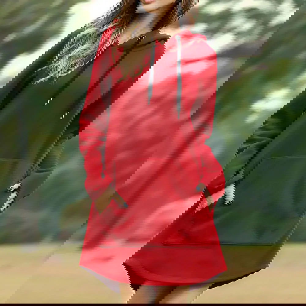 Cozy Chic: Long Hoodie Dress for Ultimate Warmth - Lizabella Fashion -  -  - Cozy Chic: Long Hoodie Dress for Ultimate Warmth - Lizabella Fashion - #tag1# - #tag2#