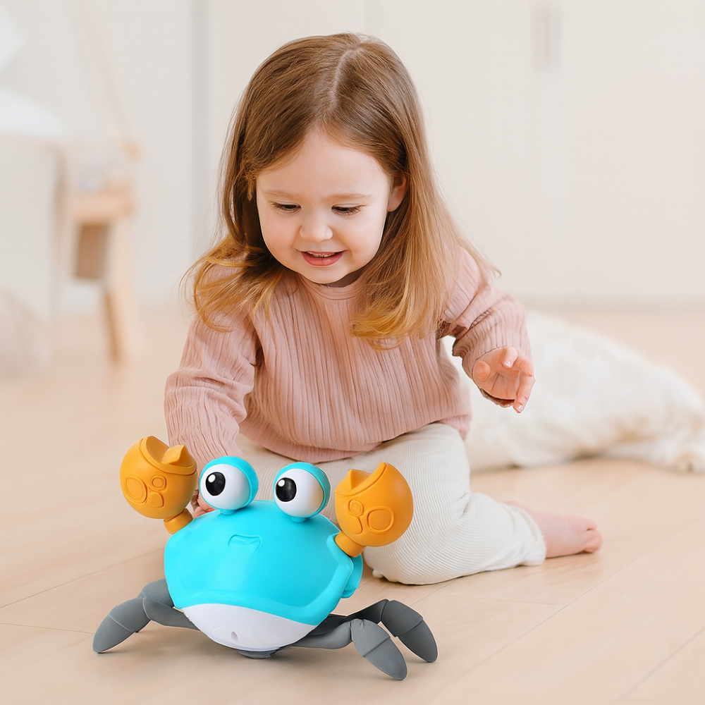 CrustaceanJoy | Giocattolo per bambini a forma di granchio che striscia con musica e luci colorate 0