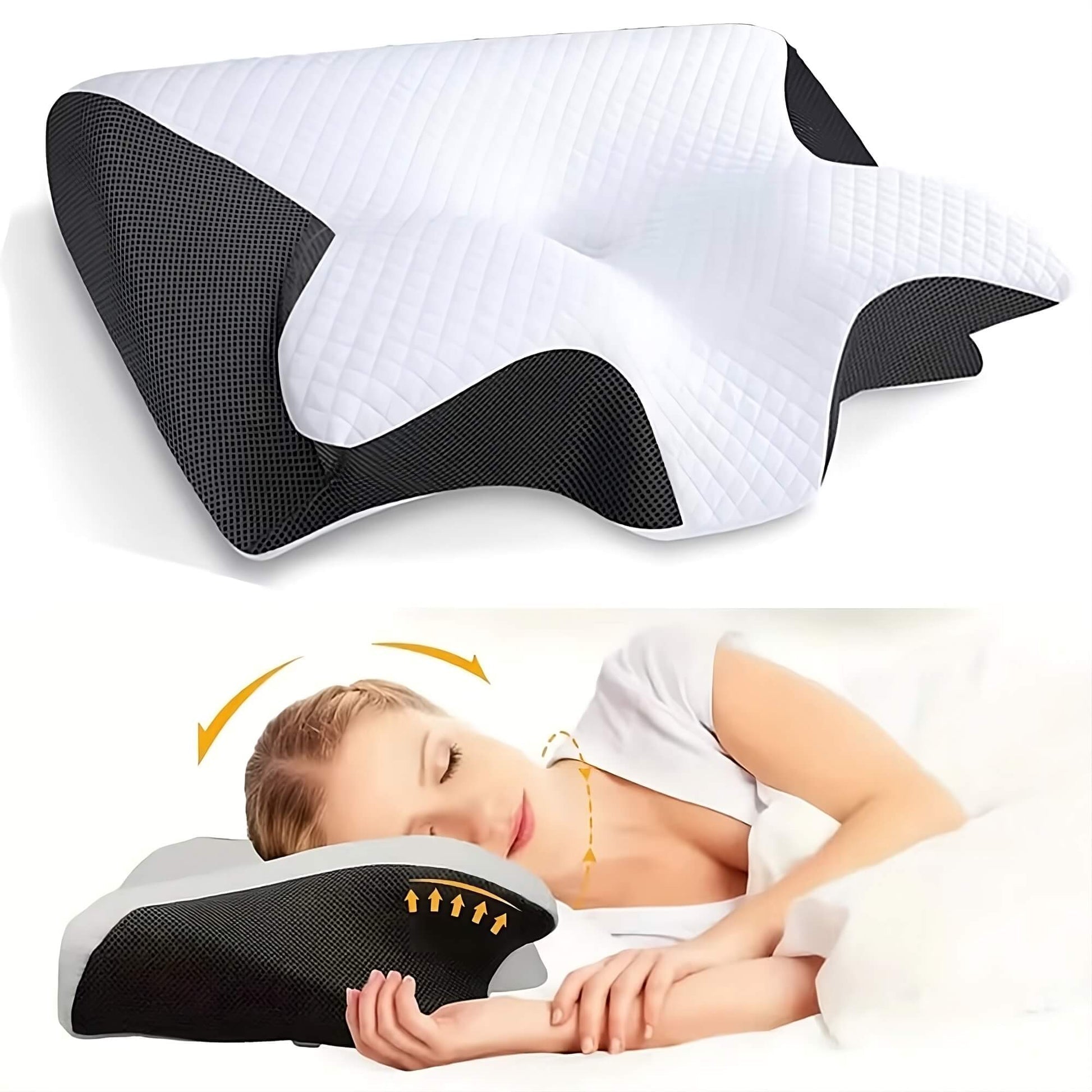 Cuscino Ortopedico Ergonomico in Memory Foam per Cervicale – Miglior Cuscino per il Sonno Senza Dolore Collo e Schiena 0