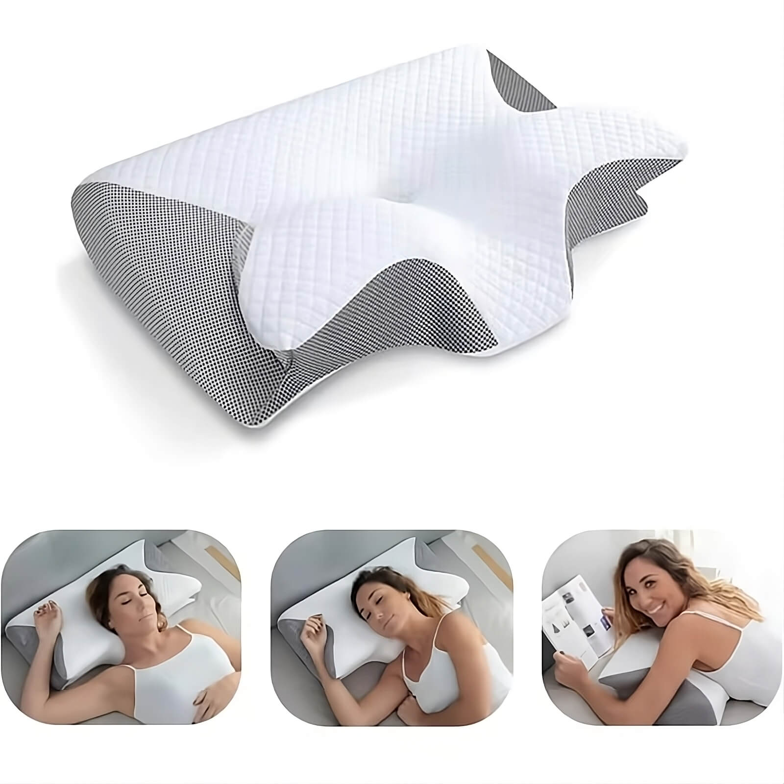 Cuscino Ortopedico Ergonomico in Memory Foam per Cervicale – Miglior Cuscino per il Sonno Senza Dolore Collo e Schiena 1