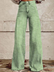Damen Hoch geschnittene Wide-Leg Jeans mit moderner Streifenoptik Drune 4