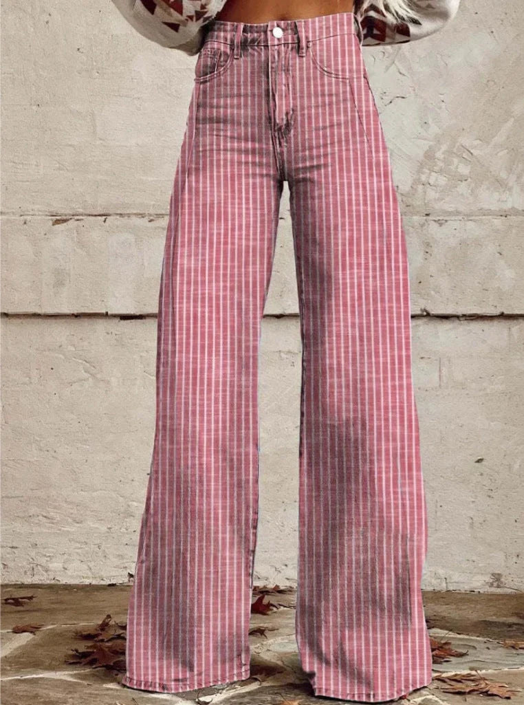 Damen Hoch geschnittene Wide-Leg Jeans mit moderner Streifenoptik Drune 6