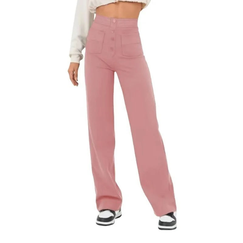 Damen Hochtaillierte Wide‑Leg Hose mit aufgesetzten Taschen Drune 0