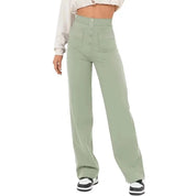 Damen Hochtaillierte Wide‑Leg Hose mit aufgesetzten Taschen Drune 10