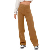 Damen Hochtaillierte Wide‑Leg Hose mit aufgesetzten Taschen Drune 5