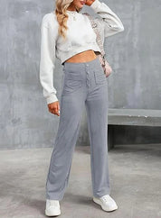 Damen Hochtaillierte Wide‑Leg Hose mit aufgesetzten Taschen Drune 7