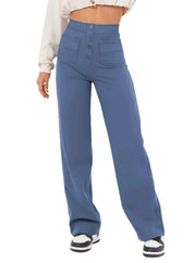 Damen Hochtaillierte Wide‑Leg Hose mit aufgesetzten Taschen Drune 9