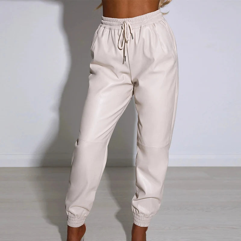 Damen Sportliche Lederhose im modernen Schnitt mit elastischem Bund Drune 6