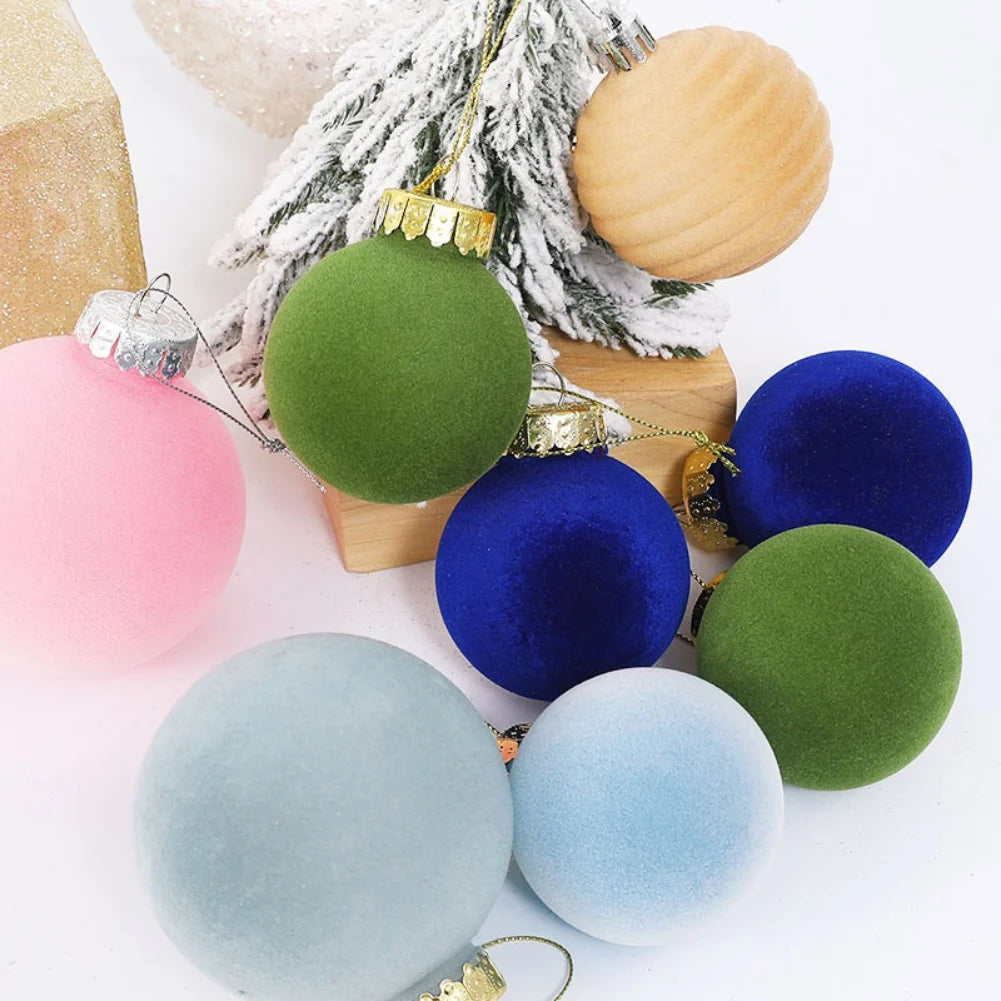 Decorazioni in velluto | Palline di Natale floccate per decorazioni eleganti 1
