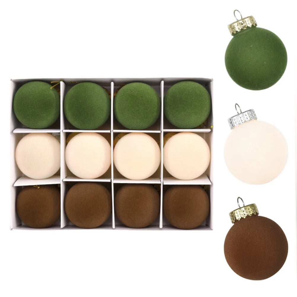 Decorazioni in velluto | Palline di Natale floccate per decorazioni eleganti 4
