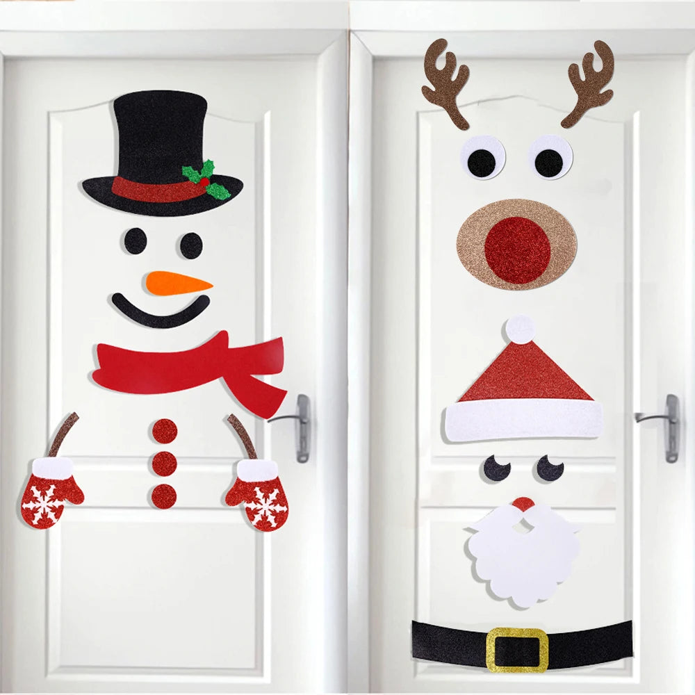 Decorazioni per feste | Set di adesivi natalizi con cartoni animati invernali per pareti e regali 1