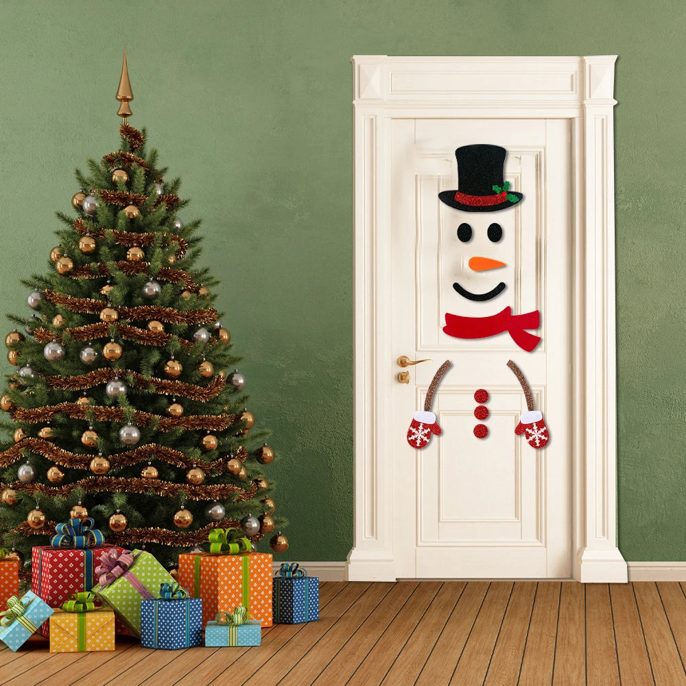 Decorazioni per feste | Set di adesivi natalizi con cartoni animati invernali per pareti e regali 3