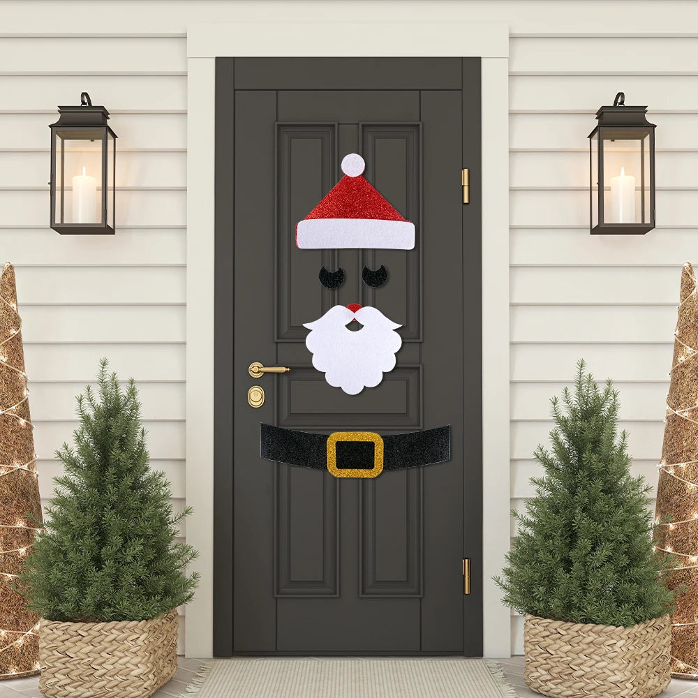 Decorazioni per feste | Set di adesivi natalizi con cartoni animati invernali per pareti e regali 4