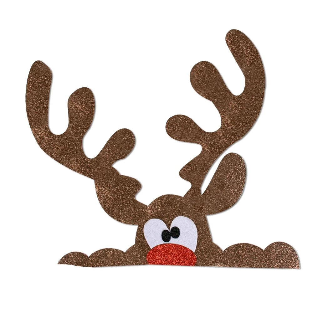 Decorazioni per feste | Set di adesivi natalizi con cartoni animati invernali per pareti e regali 5