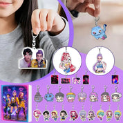 Demonix | Calendario dell'Avvento K-Pop Dark Fantasy unico con 24 portachiavi da collezione 2