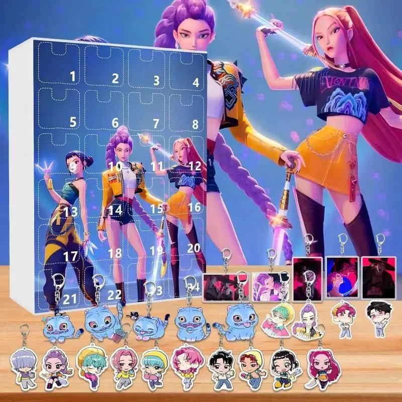 Demonix | Calendario dell'Avvento K-Pop Dark Fantasy unico con 24 portachiavi da collezione 8