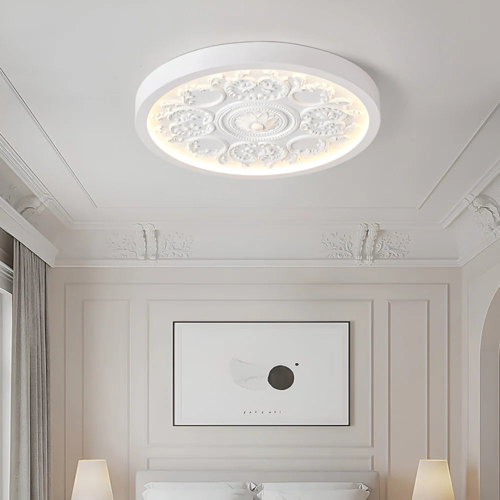 Dimmable LED-Deckenlampe mit Reliefdekor und drei Lichtfarben 4