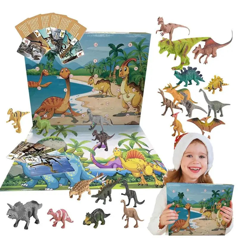 DinoDelight | Calendario dell'Avvento colorato a tema dinosauri per bambini con sorprese quotidiane 0