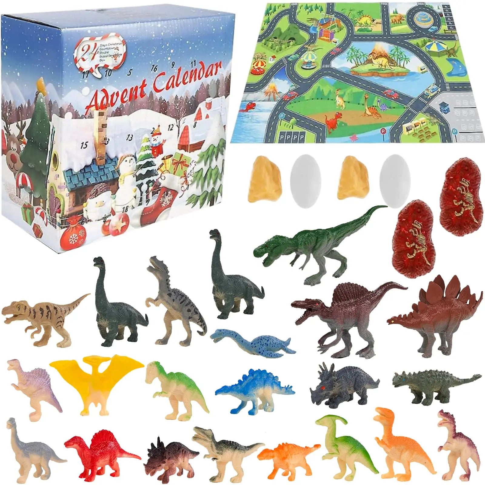 DinoQuest | Calendario dell'Avvento educativo sui dinosauri con 28 personaggi realistici 0