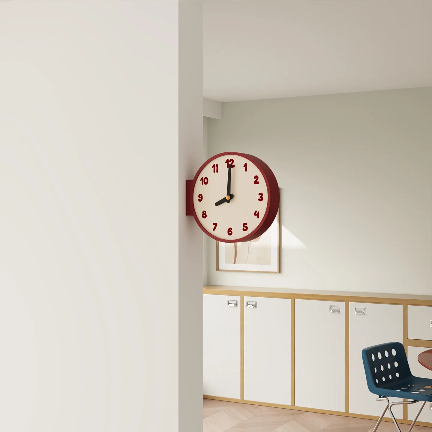 Doppelseitige Wanduhr im Retro-Design 1