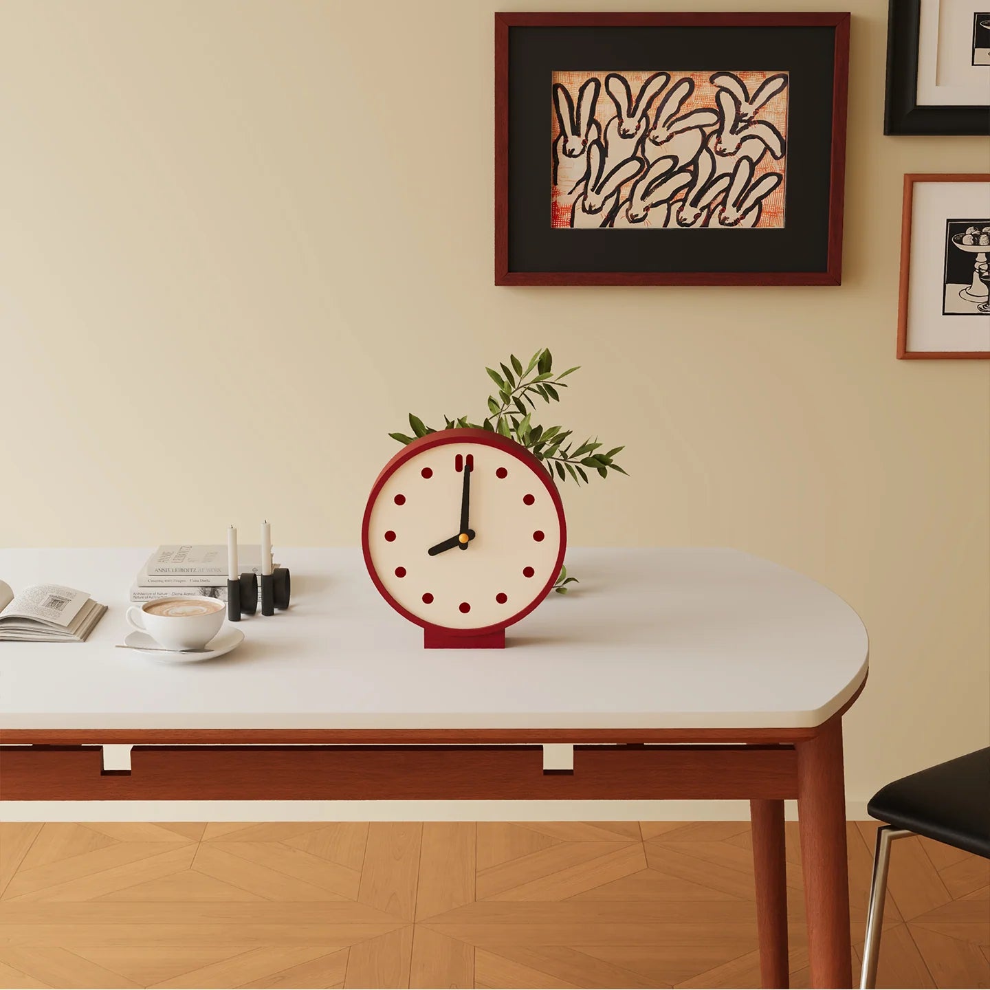 Doppelseitige Wanduhr im Retro-Design 3
