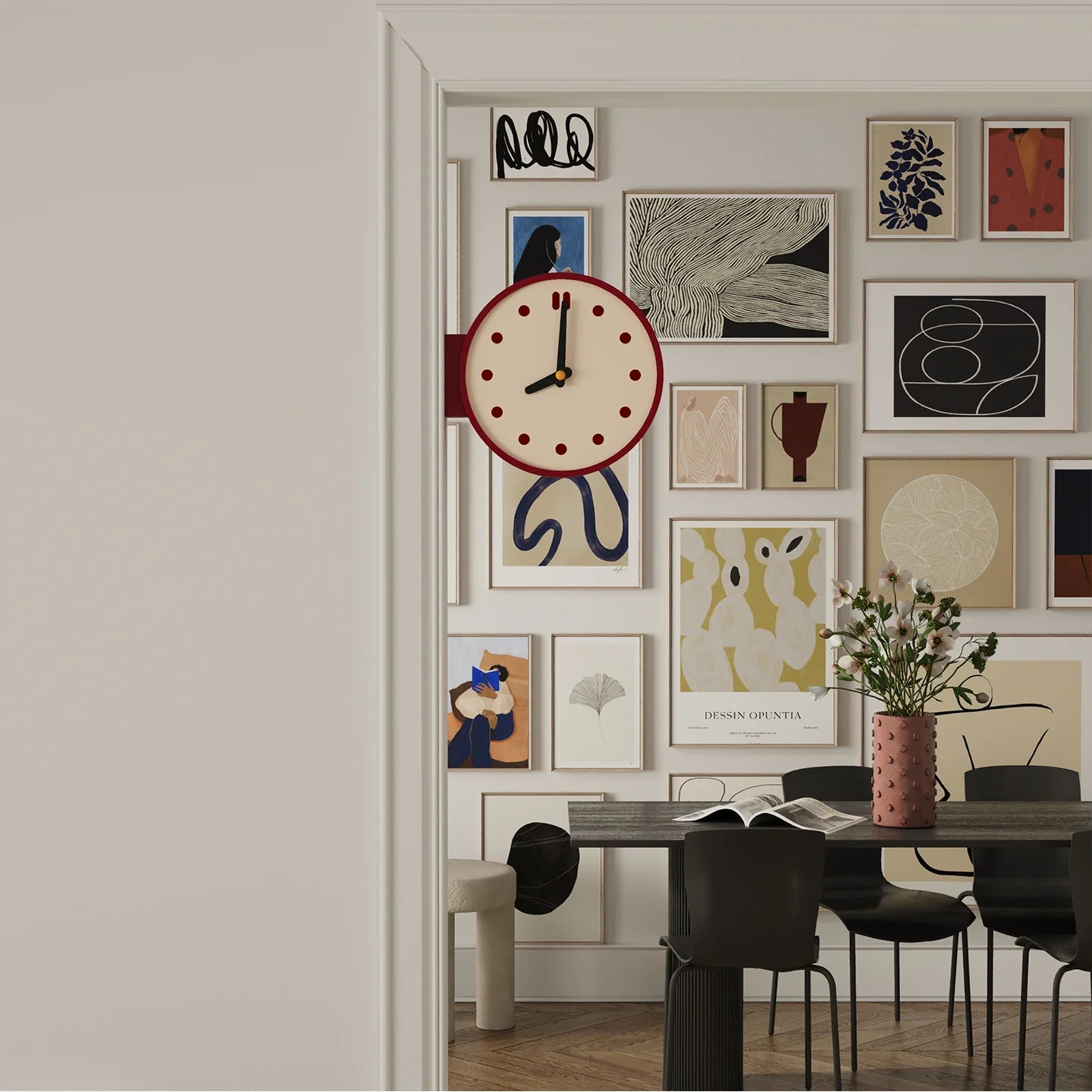 Doppelseitige Wanduhr im Retro-Design 4