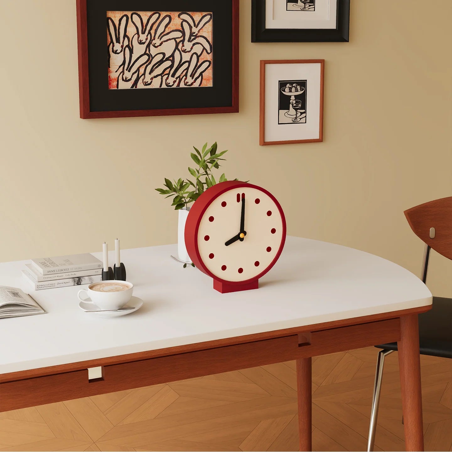Doppelseitige Wanduhr im Retro-Design 6