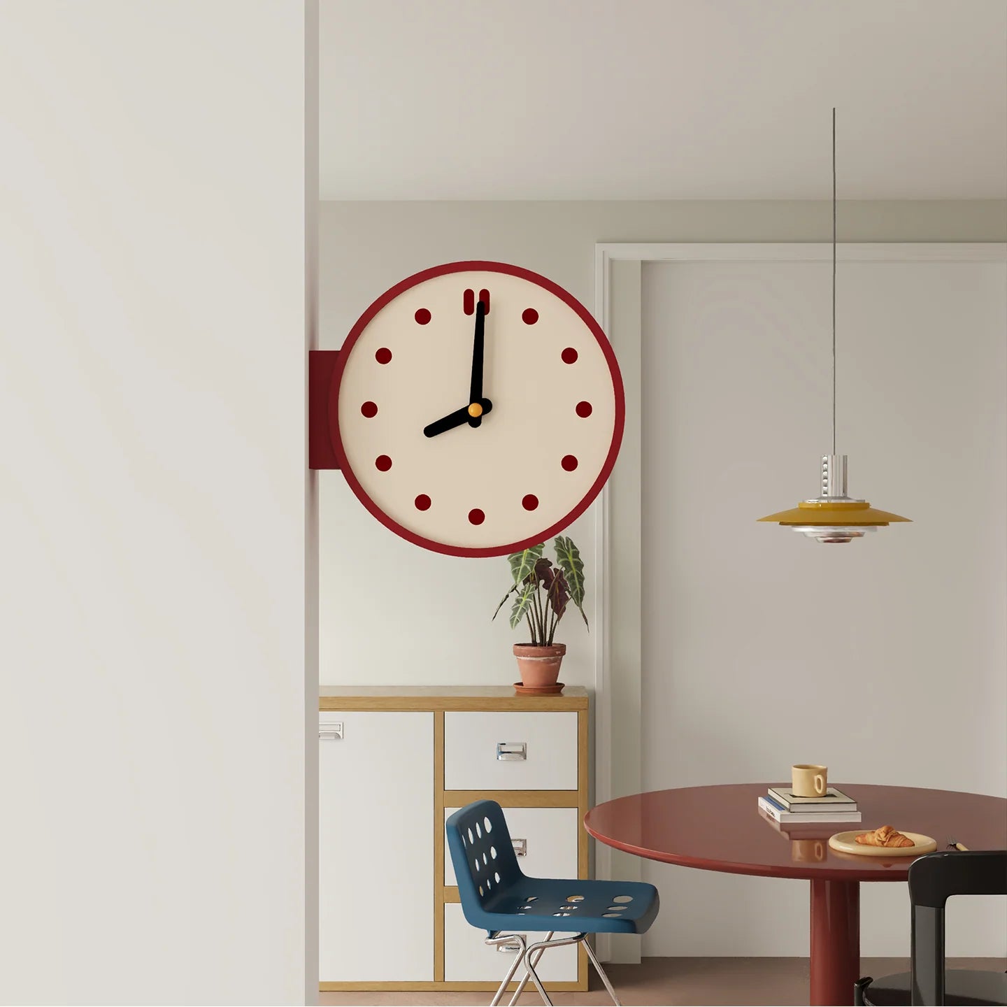 Doppelseitige Wanduhr im Retro-Design 8