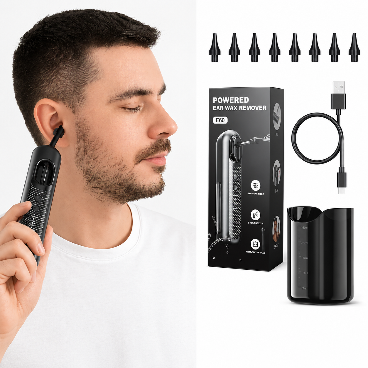 Wush Pro Extractor de Cera - Solución eficaz para la limpieza del oído para oídos más sanos y saludables